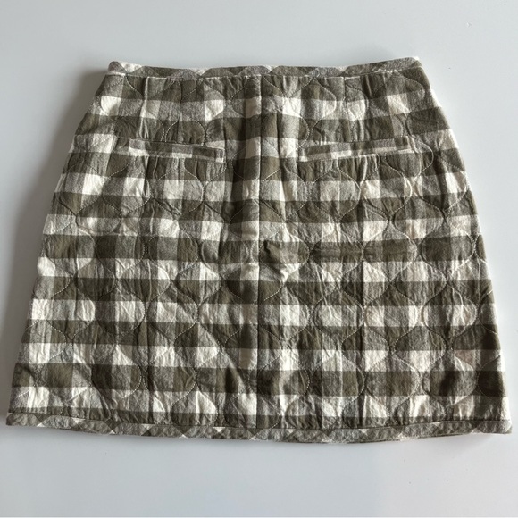 Madewell NWT Quilted Flannel Mini Skirt in Gingham Check, size 6 - Picture 2 of 12